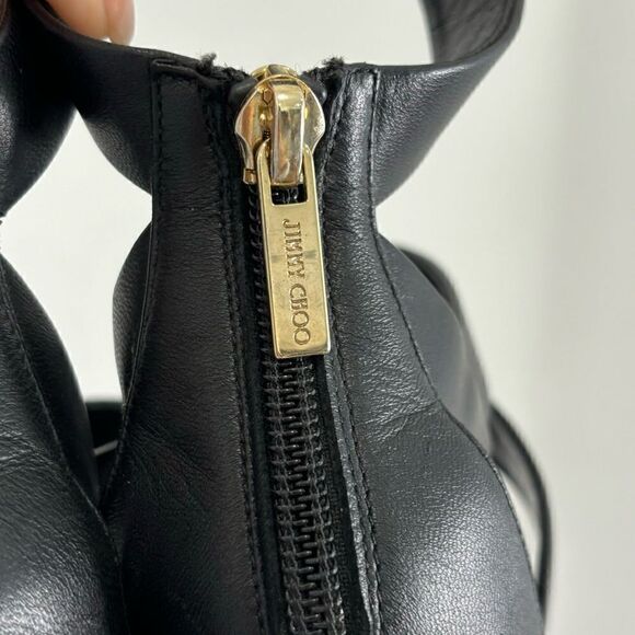 Jimmy Choo Duran Strappy Caged Bootie in Black Leather - Picture 10 of 16